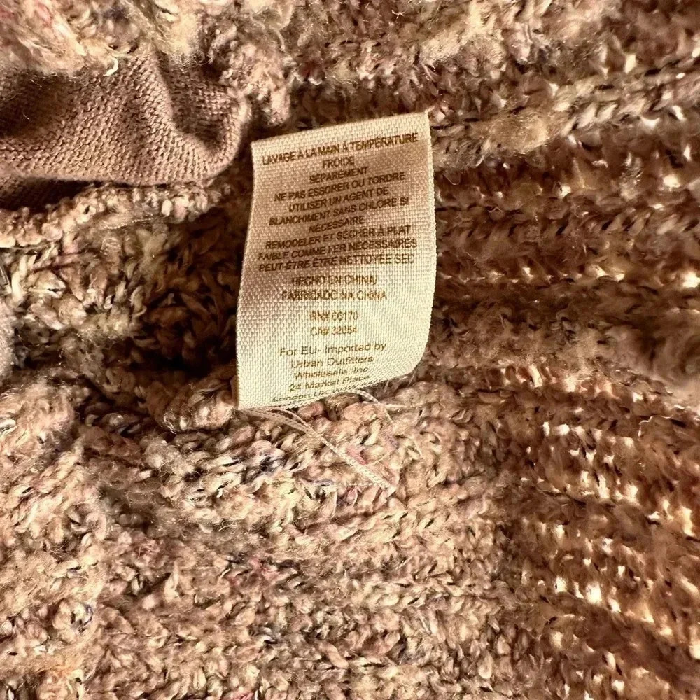 Free People Asymmetrical zip up knit sweater taupe size XS - Picture 9 of 9